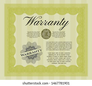Yellow Warranty. Customizable, Easy to edit and change colors. With background. Elegant design. 