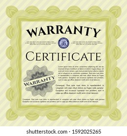 Yellow Warranty. Customizable, Easy to edit and change colors. With quality background. Beauty design. 