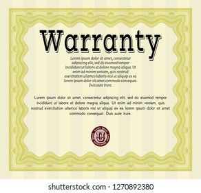 Yellow Warranty. Excellent design. Customizable, Easy to edit and change colors. With linear background. 