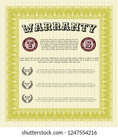Yellow Warranty. Excellent design. Detailed. With linear background. 