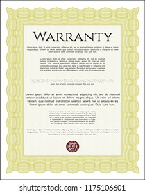 Yellow Warranty. With guilloche pattern. Elegant design. Customizable, Easy to edit and change colors. 