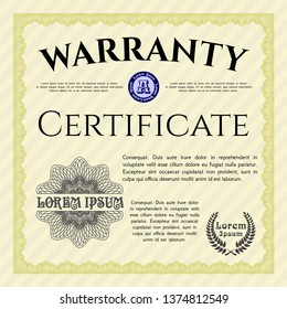 Yellow Warranty. Modern design. With background. Customizable, Easy to edit and change colors. 