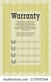 Yellow Warranty. Modern design. Customizable, Easy to edit and change colors. Printer friendly. 