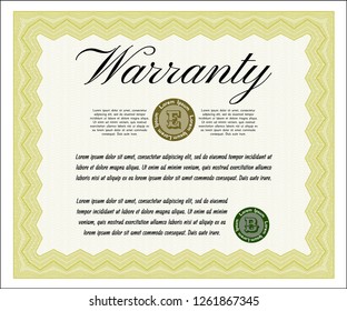 Yellow Warranty. Modern design. Customizable, Easy to edit and change colors. With quality background. 