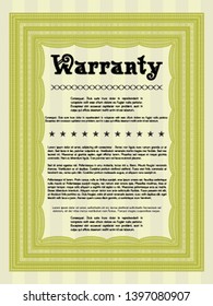 Yellow Warranty. Modern design. Vector illustration. With background. 