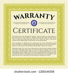 Yellow Warranty. Money Pattern. Customizable, Easy to edit and change colors. With linear background. 