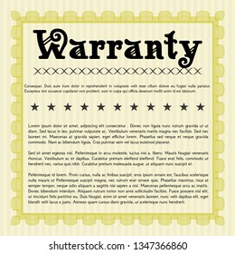 Yellow Warranty. Money Pattern design. With complex linear background. Vector illustration. 