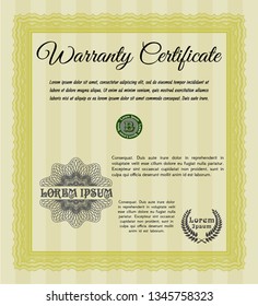 Yellow Warranty. Nice design. Printer friendly. Customizable, Easy to edit and change colors. 