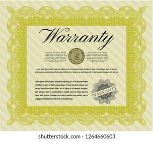 Yellow Warranty. Printer friendly. Customizable, Easy to edit and change colors. Nice design. 