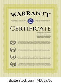Yellow Warranty. Printer friendly. Detailed. Cordial design. 