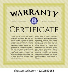 Yellow Warranty. With quality background. Vector illustration. Modern design. 