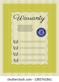 Yellow Warranty. Sophisticated design. Customizable, Easy to edit and change colors. Complex background. 