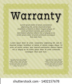 Yellow Warranty template. Customizable, Easy to edit and change colors. With background. Superior design. 