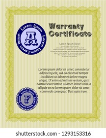 Yellow Warranty template. Lovely design. Detailed. Easy to print. 