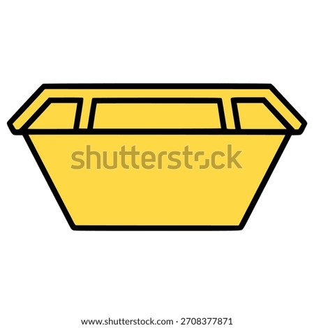 yellow waste skip bin trash flat color vector illustration template design