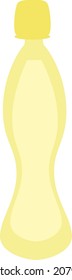 Yellow water bottle, illustration, vector, on a white background.