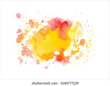 yellow water color paint background vector