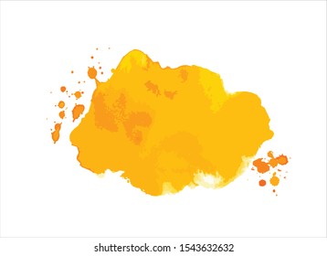 yellow water color paint background vector