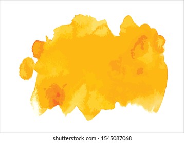 yellow water color paint stroke background vector