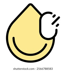 Yellow water drop evaporating, symbolizing humidity control and dehumidification