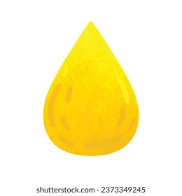 Ilustración vectorial de gota de agua amarilla, gota de aceite o imagen de gotas de miel