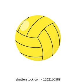 Yellow water polo ball. Sports equipment, contest, competition. Can be used for topics like game, championship, activity