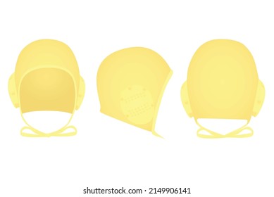 Yellow water polo cap. vector