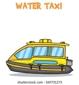 Yellow water taxi of transport collection vector art