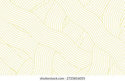 Yellow water wave line pattern background. Vector illustration. Japanese style concep