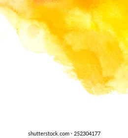 yellow watercolor abstract spot/ vector illustration