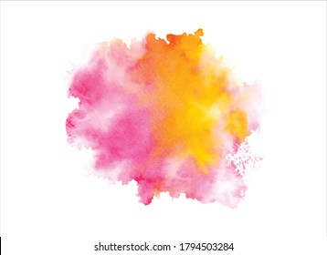 yellow watercolor art paint stroke 