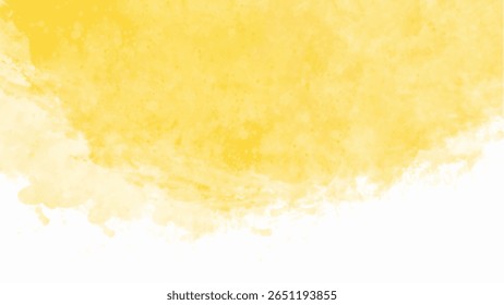 Yellow watercolor background with copyspace for your design. vector.