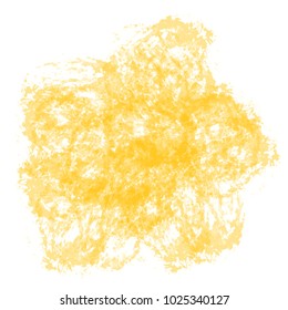 yellow watercolor blotch pattern with floral shaped dry paint brush strokes on white background, vector illustration
