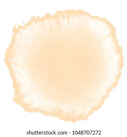 yellow watercolor blotch pattern with isolated wet stain on white background, vector illustration