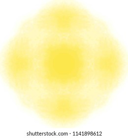 yellow watercolor blurred circle cloudscape pattern with squared structures, vector illustration