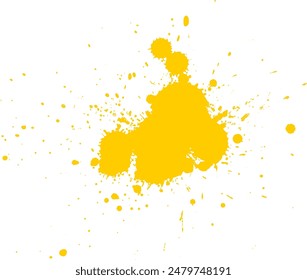 yellow watercolor brush painting dropped splash splatter on white background vector