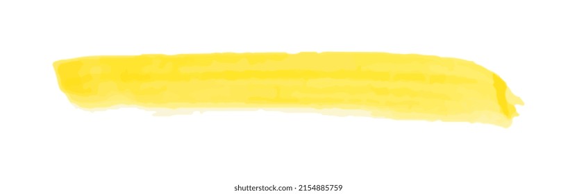 Yellow watercolor brush stroke. Paint spot on a white background. Vector graphics
