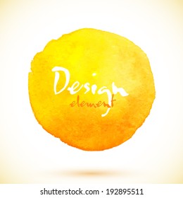 Yellow Watercolor Circle, Vector Design Element