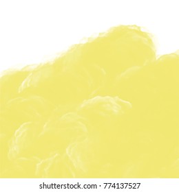 yellow watercolor cloud pattern with white rimmed areas on white background, vector illustration