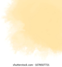 yellow watercolor cloud scape pattern with fringed border, vector illustration