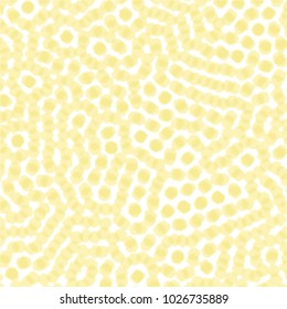 yellow watercolor dot pattern with geometric aligned lines and overlapping spots, vector illustration