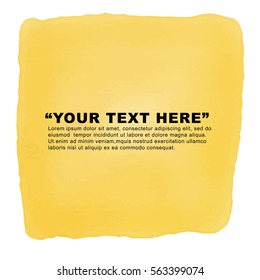 Yellow watercolor labels design elements,aquarelle vector illustration