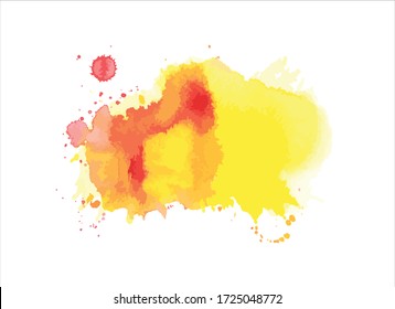 yellow watercolor paint stroke background vector illustration