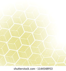 yellow watercolor retro hexagon wallpaper pattern with fading corner, vector illustration
