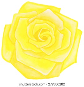 Yellow watercolor rose.