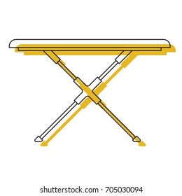 yellow watercolor silhouette of ironing board vector illustration