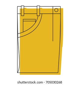Yellow Watercolor Silhouette Of Male Pants Folded Vector Illustration