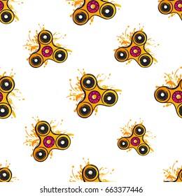 yellow watercolor spinner. Vector hand drawn fashion illustration on white background in watercolor style
