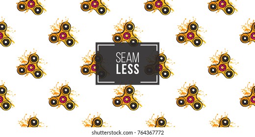 yellow watercolor spinner. Vector hand drawn fashion illustration on white background in watercolor style