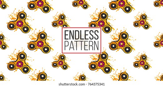 yellow watercolor spinner. Vector hand drawn fashion illustration on white background in watercolor style